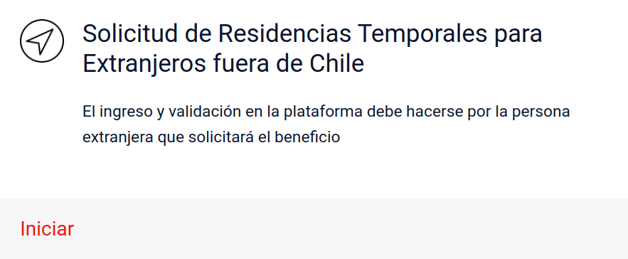 Solicitud de Residencias Temporales para Extranjeros fuera de Chile